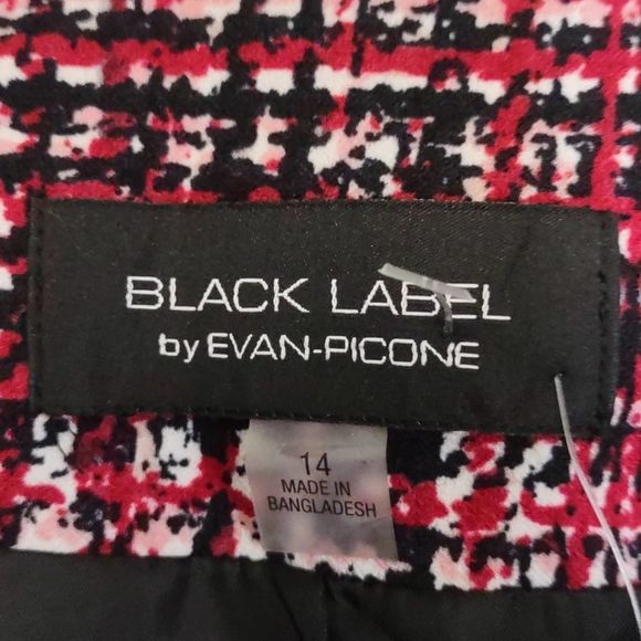 Evan Picone Black Label Suit Jacket Blazer 14 Red Multi - Picture 8 of 10